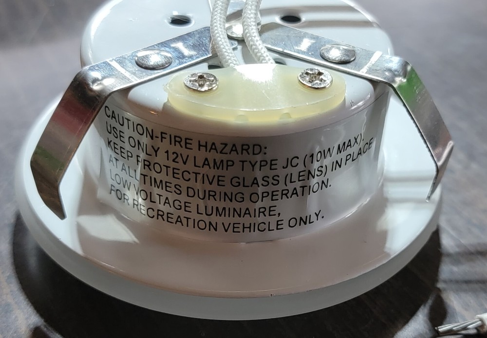 RV 3" Halogen Puck Light Glass Lens 12V Recessed Mount C311310 / F33-9121 NOS