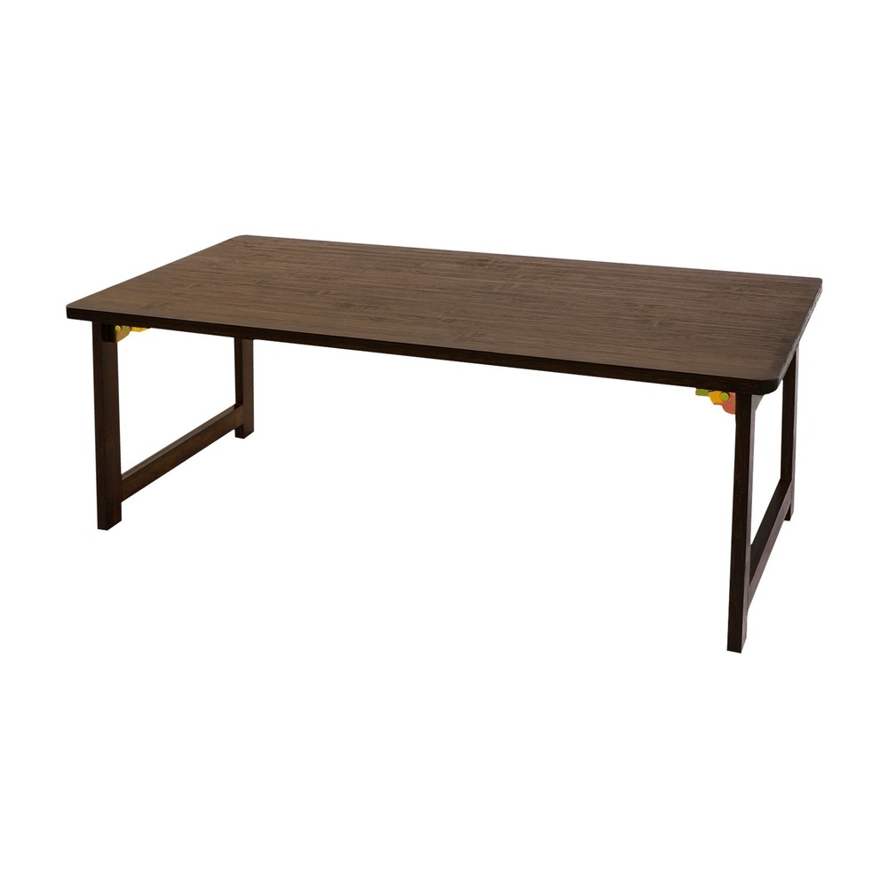 Folding Floor Table Foldable Coffee Table Sitting Dining Table Walnut Color NEW