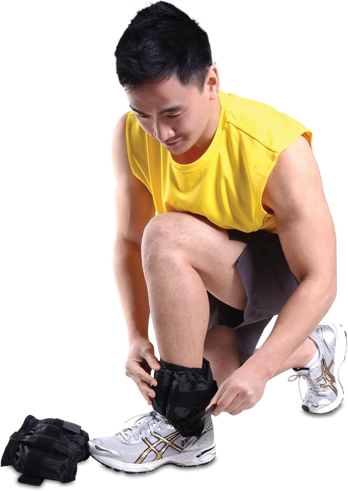 CAP Barbell Adjustable Ankle Weights |10-20lb Pair | Black 10-Pound,