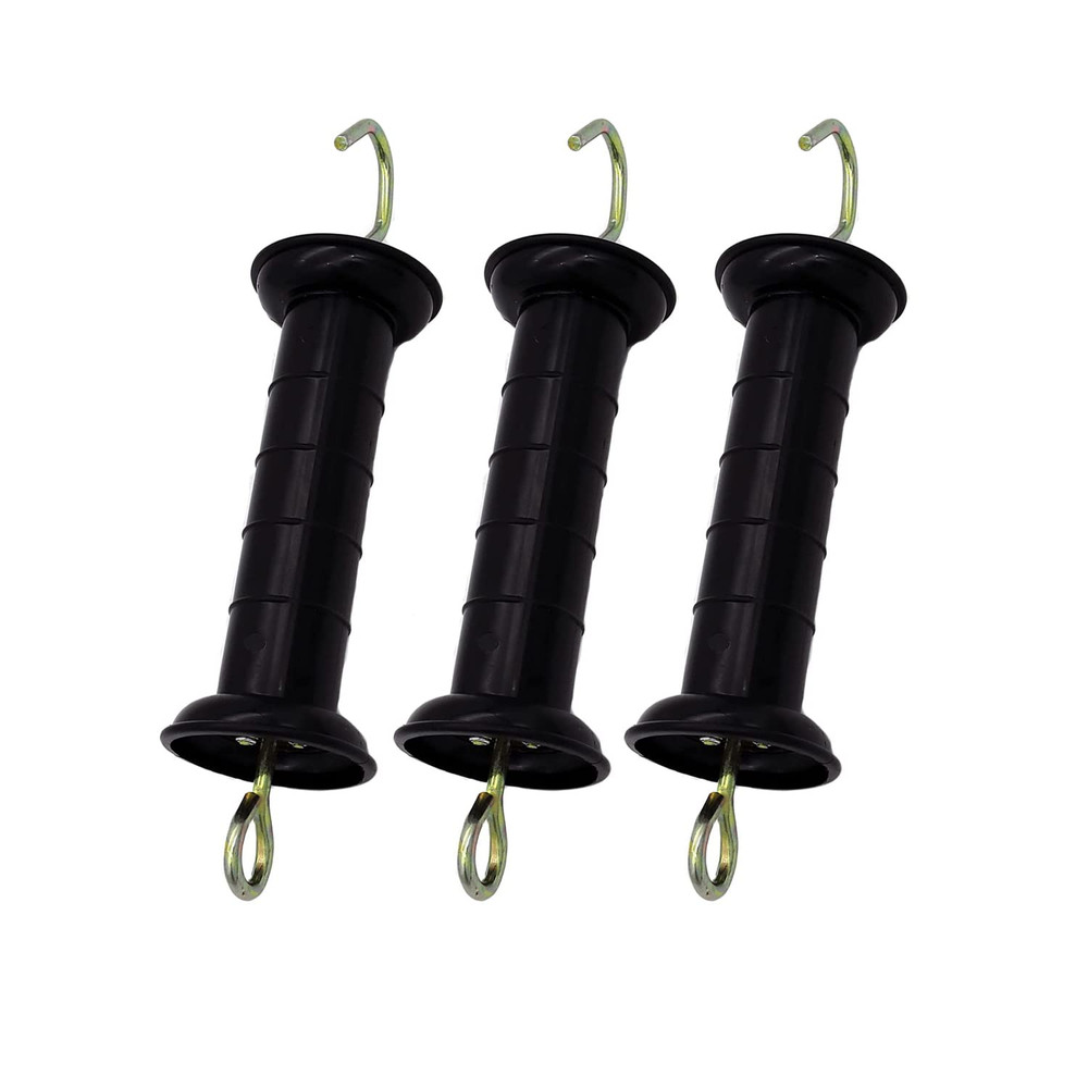 3 Pcs Plastic Electric Fence Gate Handle Insulators, Gate Handle with Spring (Bl