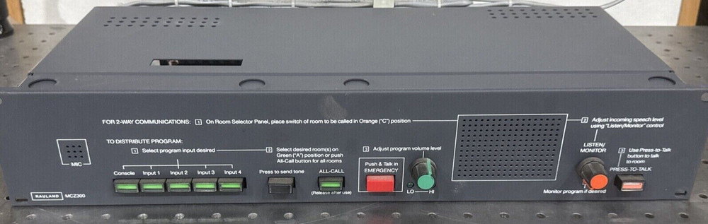 RAULAND-BORG MCZ300 INTERCOM & PROGRAM CONTROL CENTER CONSOLE PA 6 MO WARRANTY