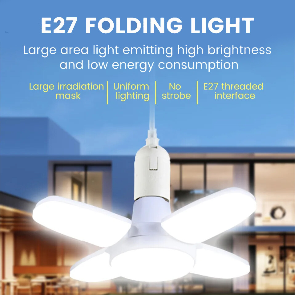 E27 LED Garage Light Bulb 28W Deformable Ceiling Fixture Lights Workshop Lamp