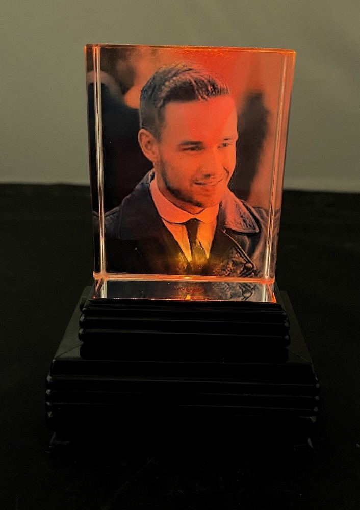 Liam Payne One Direction Crystal Photo Cube Lighted Base With Box