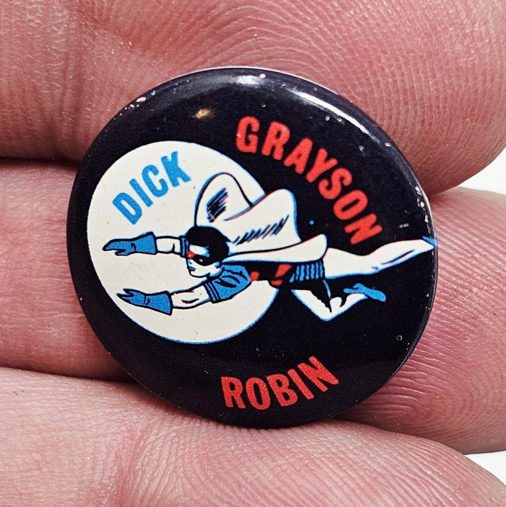Vintage 1966 Batman Dick Grayson Robin Pinback Button NPP Inc Creative House