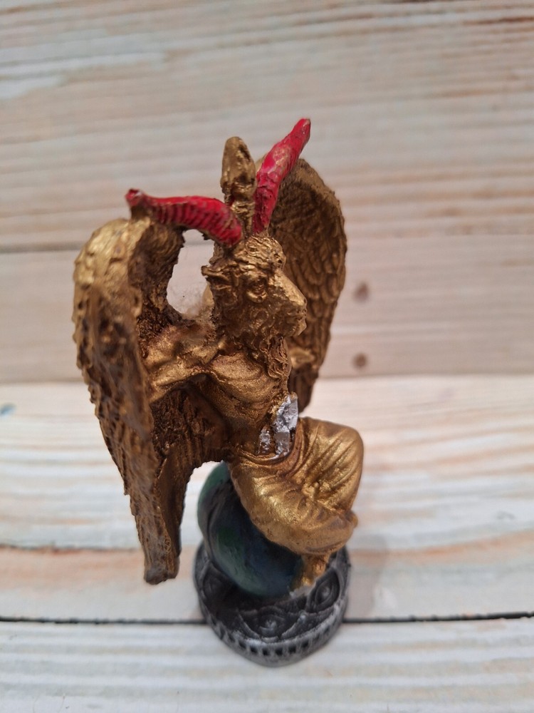 Templar Sabbatic Goat Baphomet Satan Gold / Size 4.5" X 2.5" / Devil / Evil