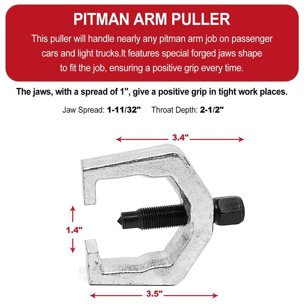FEXON 5pcs Front End Service Tool 5-in-1 Ball Joint Separator, Pitman Arm Red