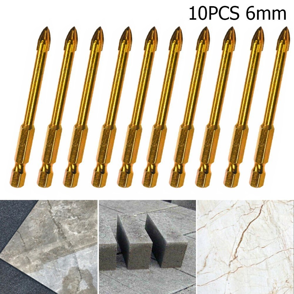 10pcs 6mm Multi-Material Tile Drill Bits Sets For Ceramic Porcelain Masonry Part