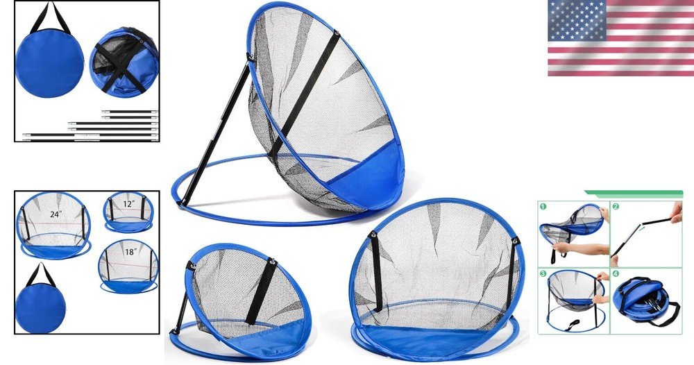 Golf Practice Net Golf Hitting Aid Training Chipping w/ Target Backyard Outdoor