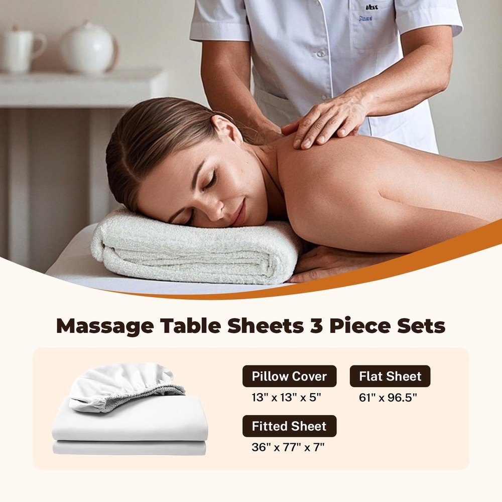 4 Sets Premium Microfiber Massage Table Sheets Set, 3 Piece Set Soft Massage ...