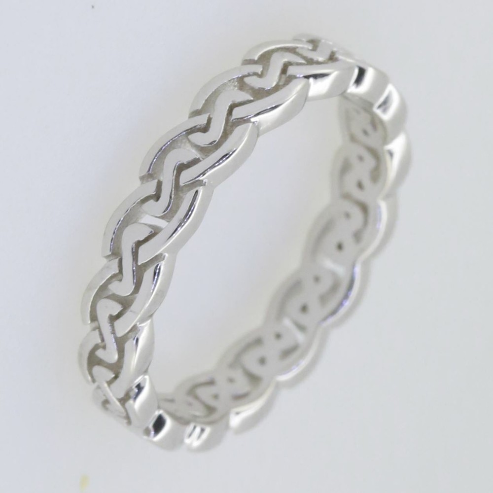 Sterling Silver 4 mm Celtic Knot Band Ring