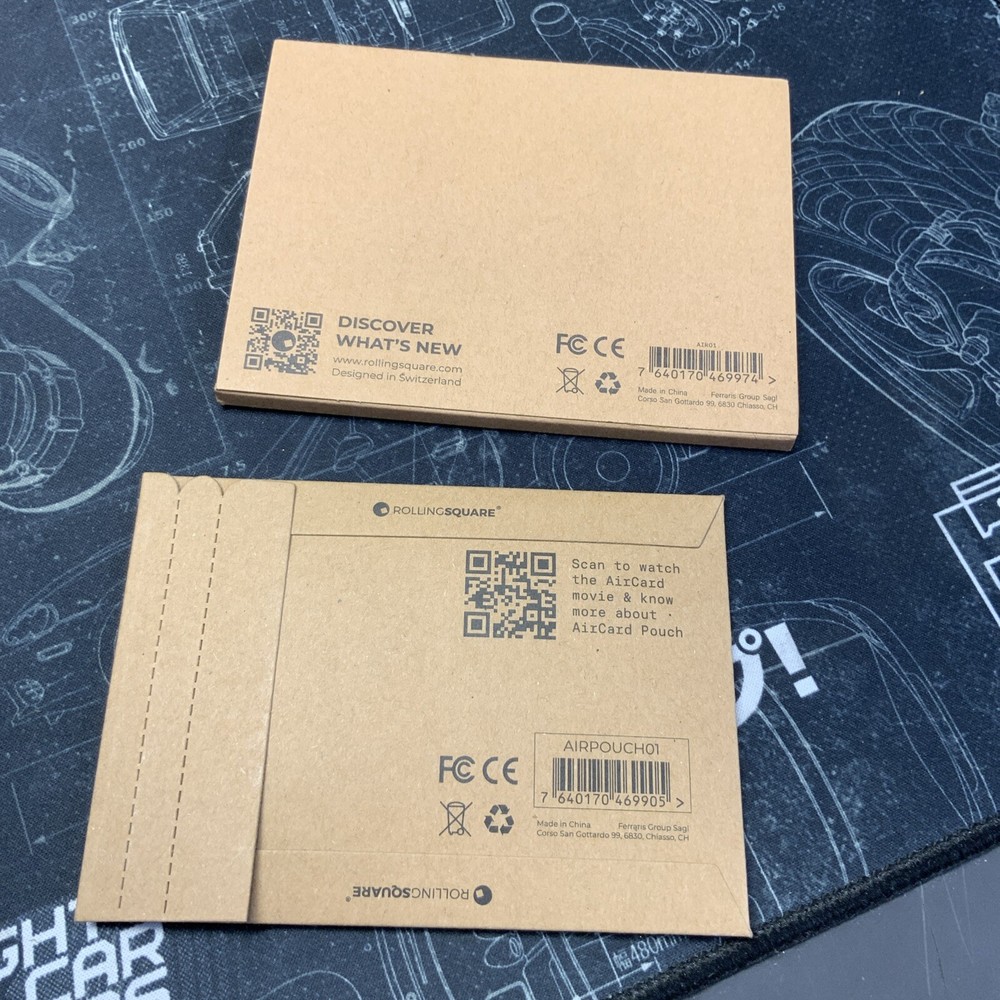 Rolling Square Aircard Wallet Tracker Includes Aircard Pouch