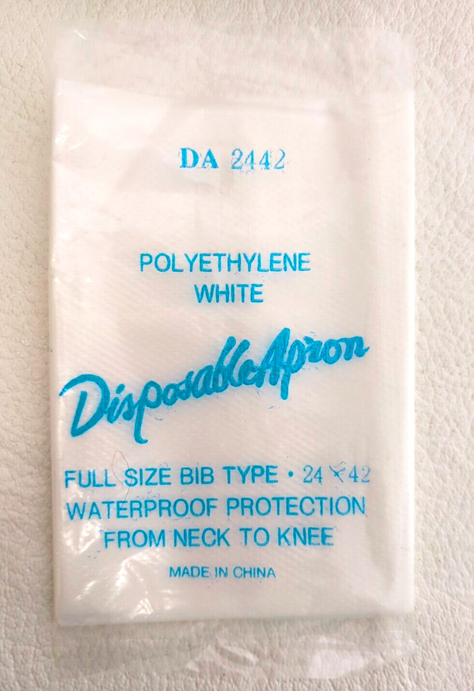 25 Polyethylene Disposable Aprons White 24" x 42"