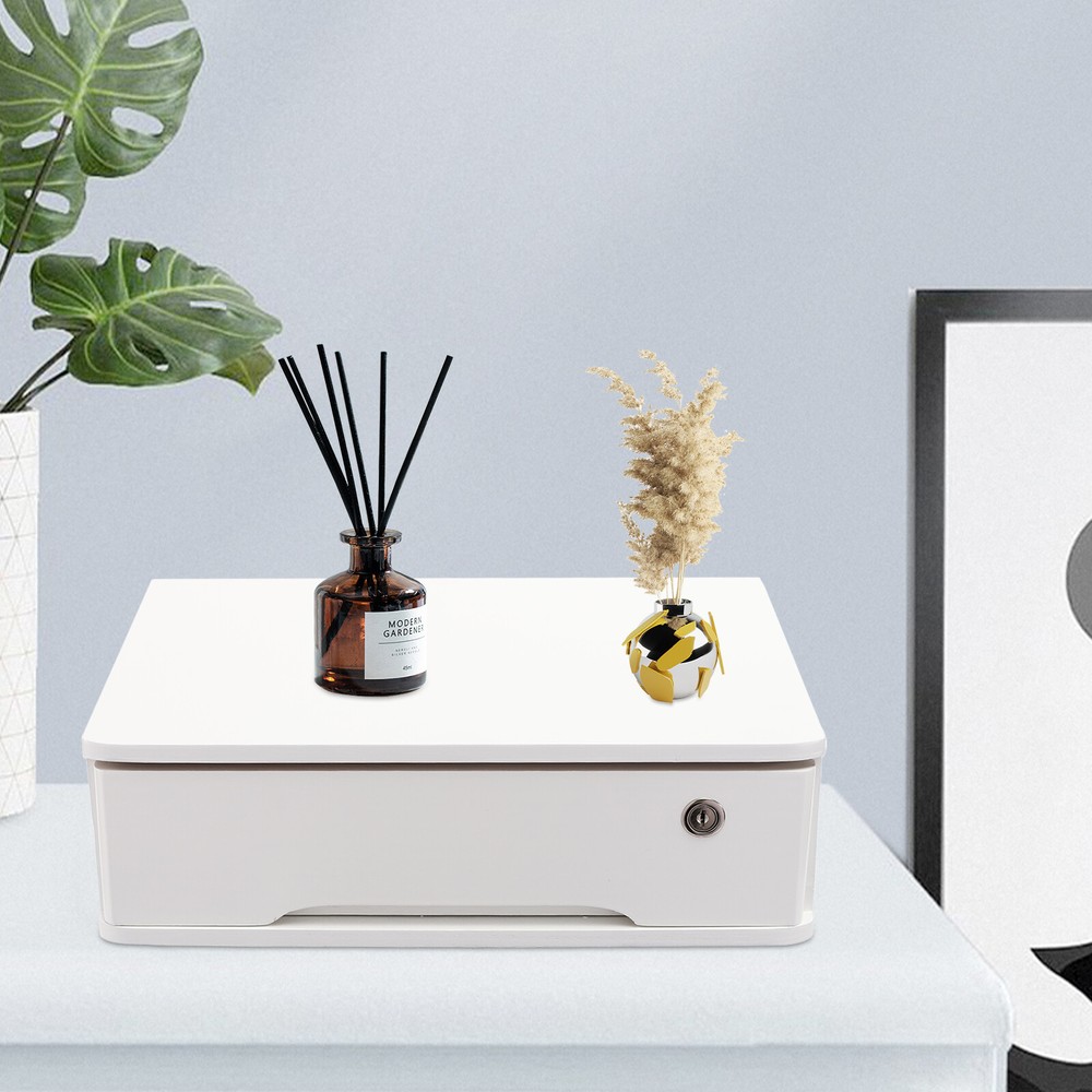Desktop Storage Organizer With Lockable Drawer Home Office, Desktop Storage Box