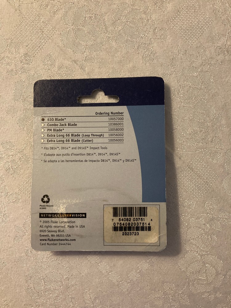 FLUKE NETWORKS Anvil 630 Impact Tool Blade 10057000 OPEN BOX