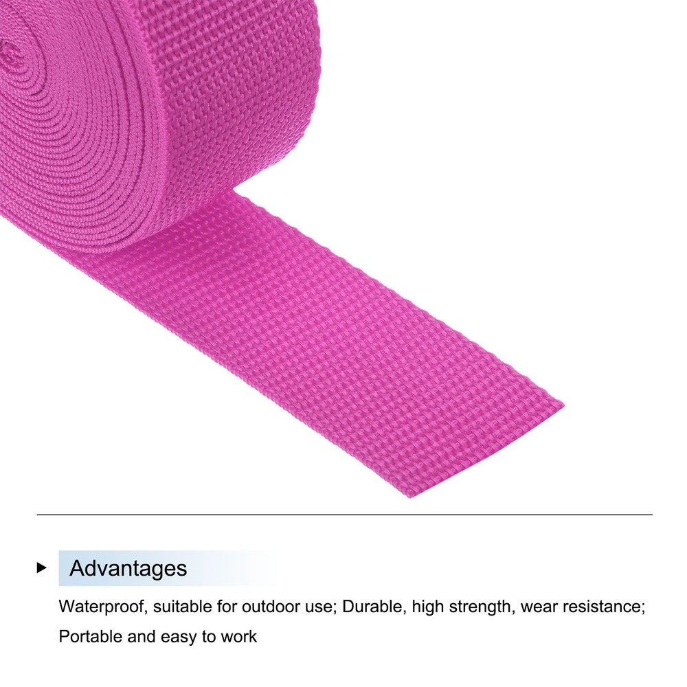 Lightweight Polypropylene Webbing Strap 3.8cm 5 Yard Plum Red