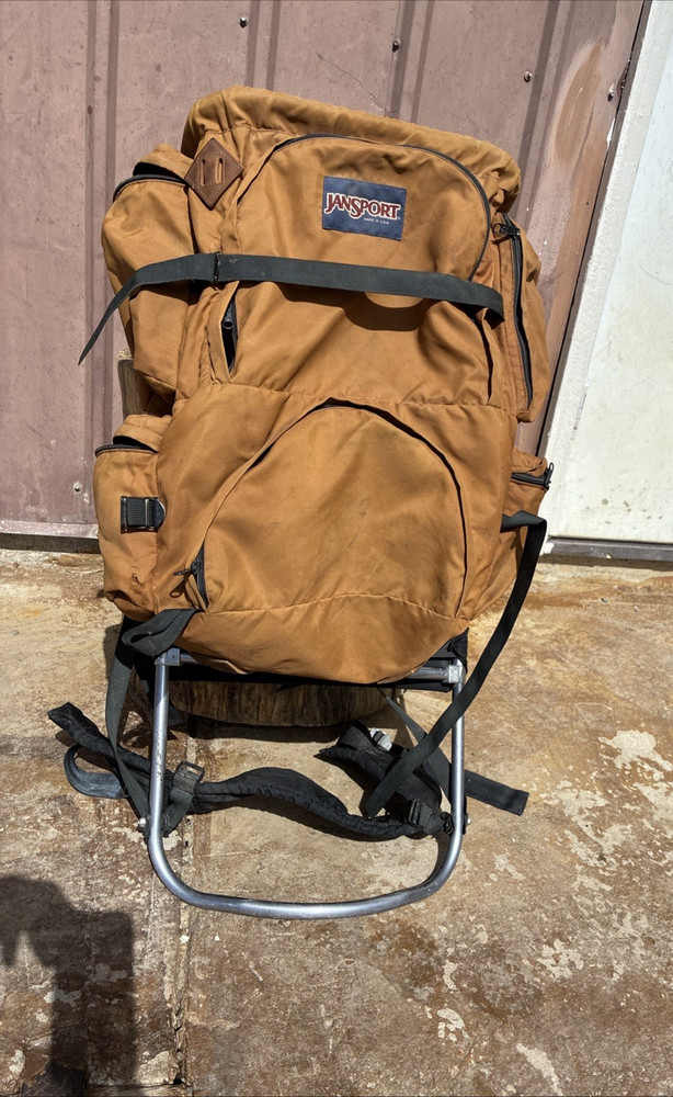 vintage jansport external frame backpack Brown