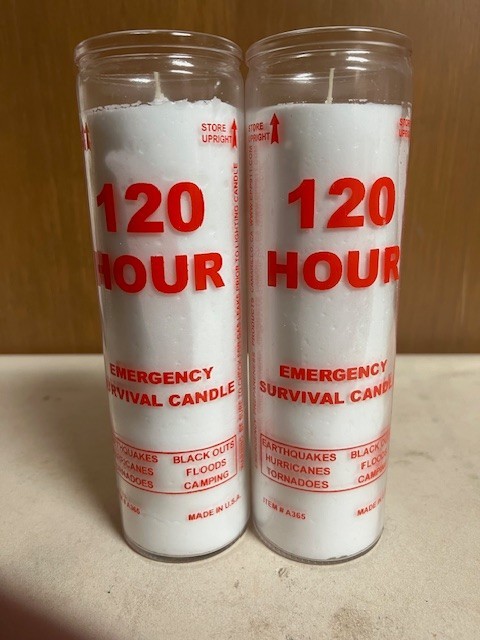 Emergency Candle, 120 hr, 2 pack