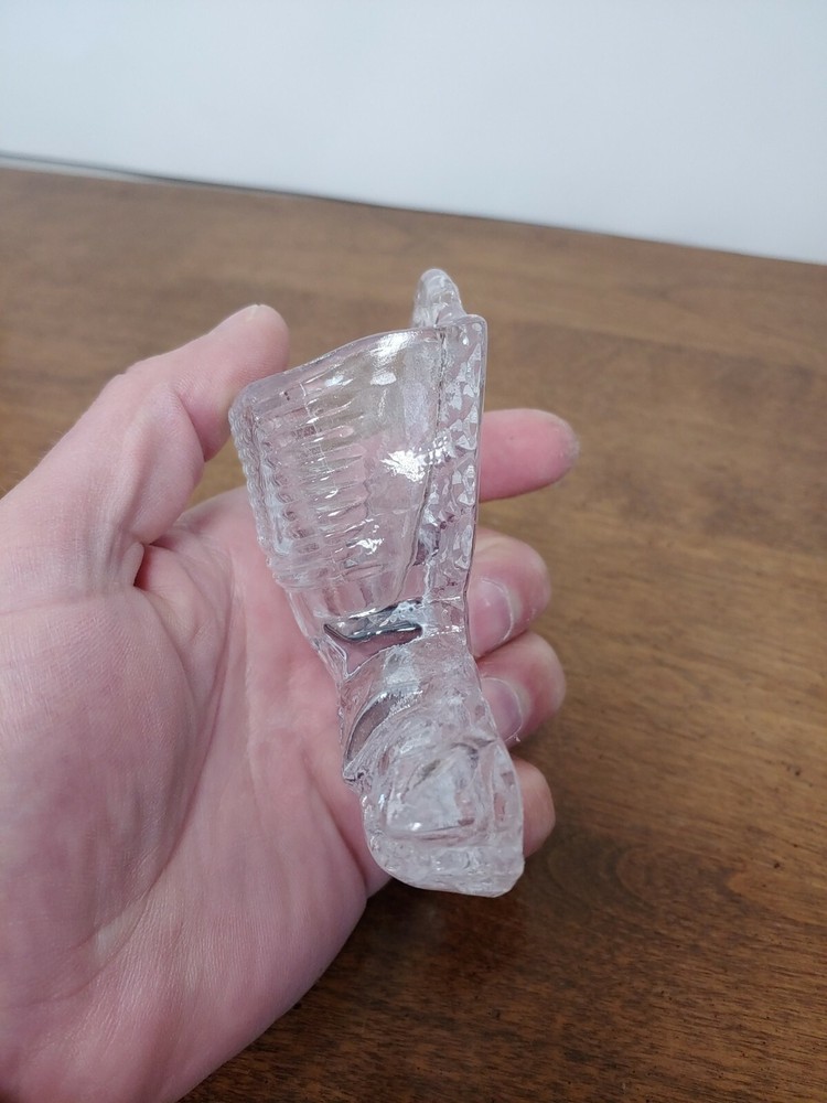 BEAUTIFUL CLEAR GLASS BOOT MATCHSAFE STRIKER WALL PLAQUE