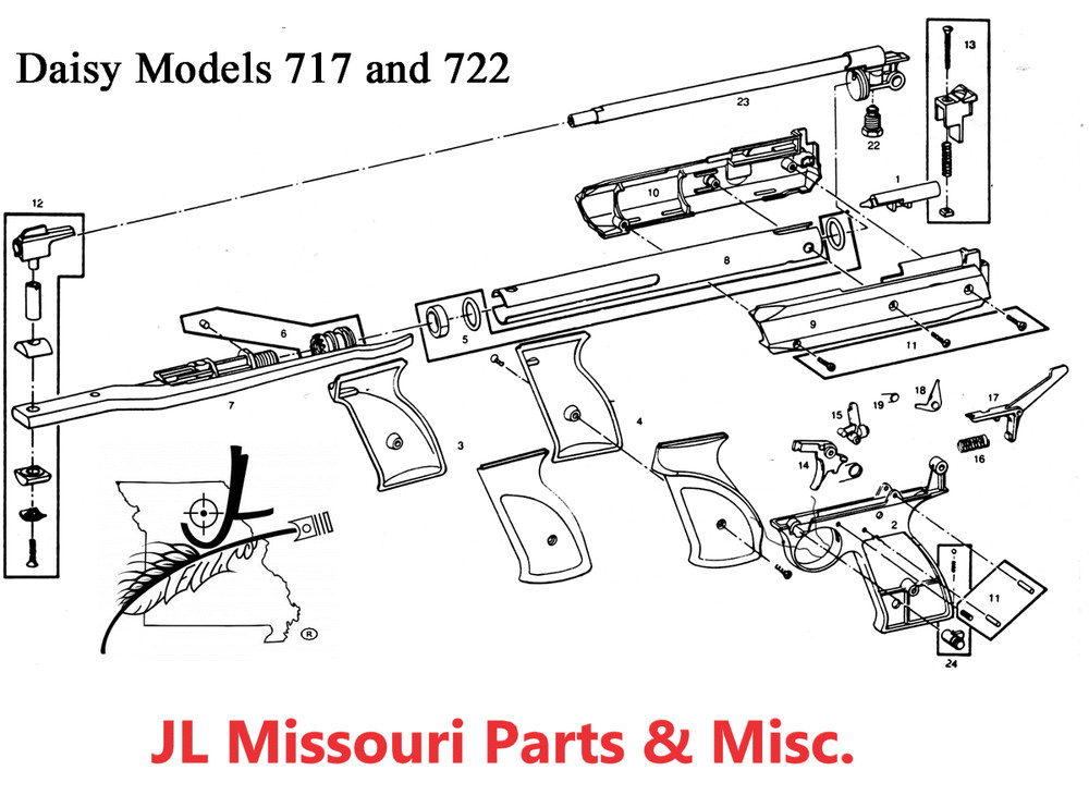 Daisy 717 Bare Bolt Thumb Handle Part BB Pistol Gun