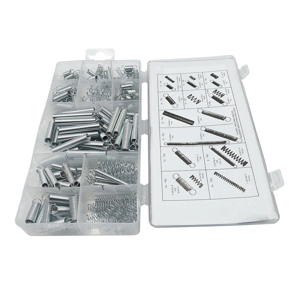 Metal Spring Set 200 PCS Compression Tension Stretch Hooks with Organizer