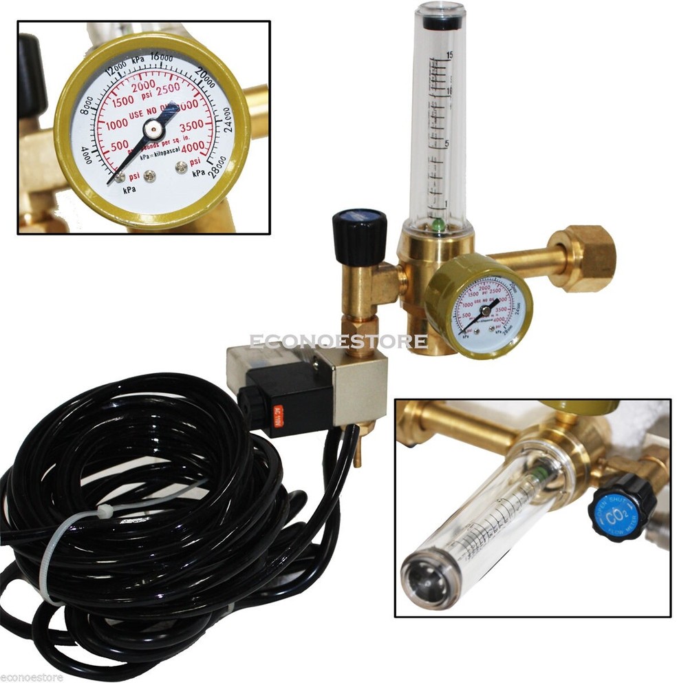 Extoic CO2 Regulator Flow Valve & Carbon Dioxide Solenoid Emitter Controller Kit
