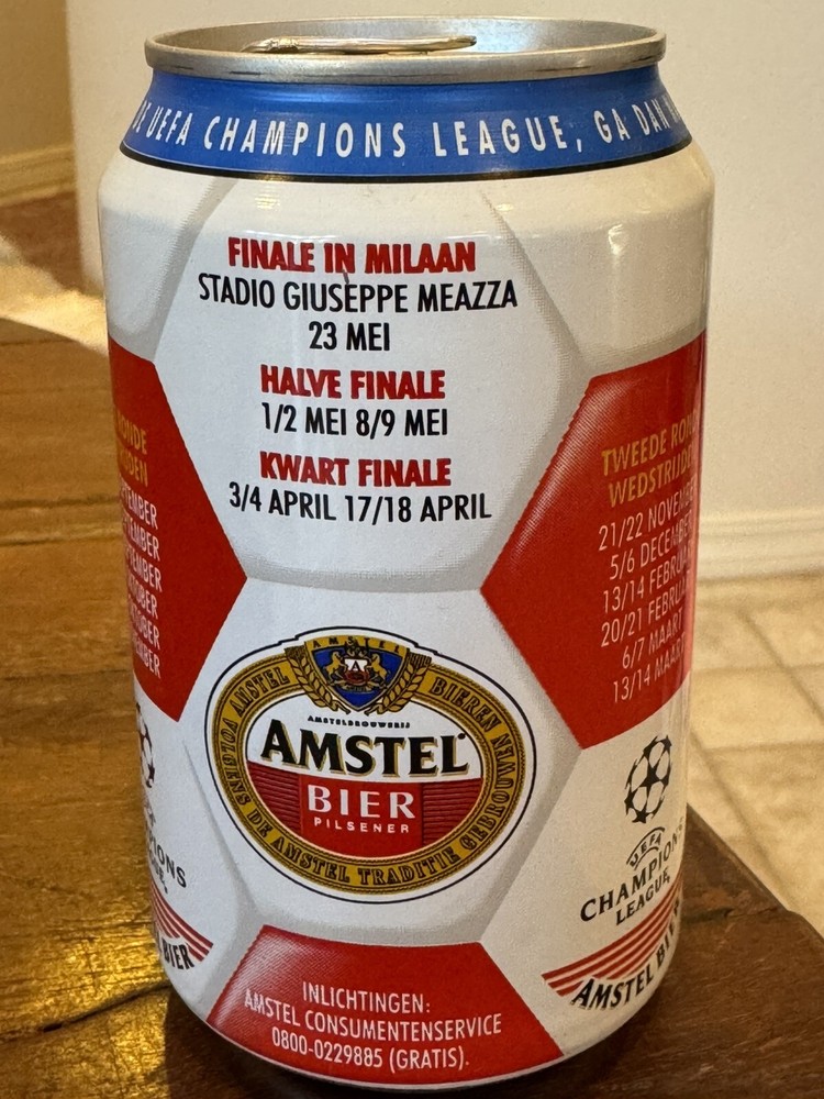 Amstel Bier USFA Champions League schedule - Empty Beer Can Top Opened