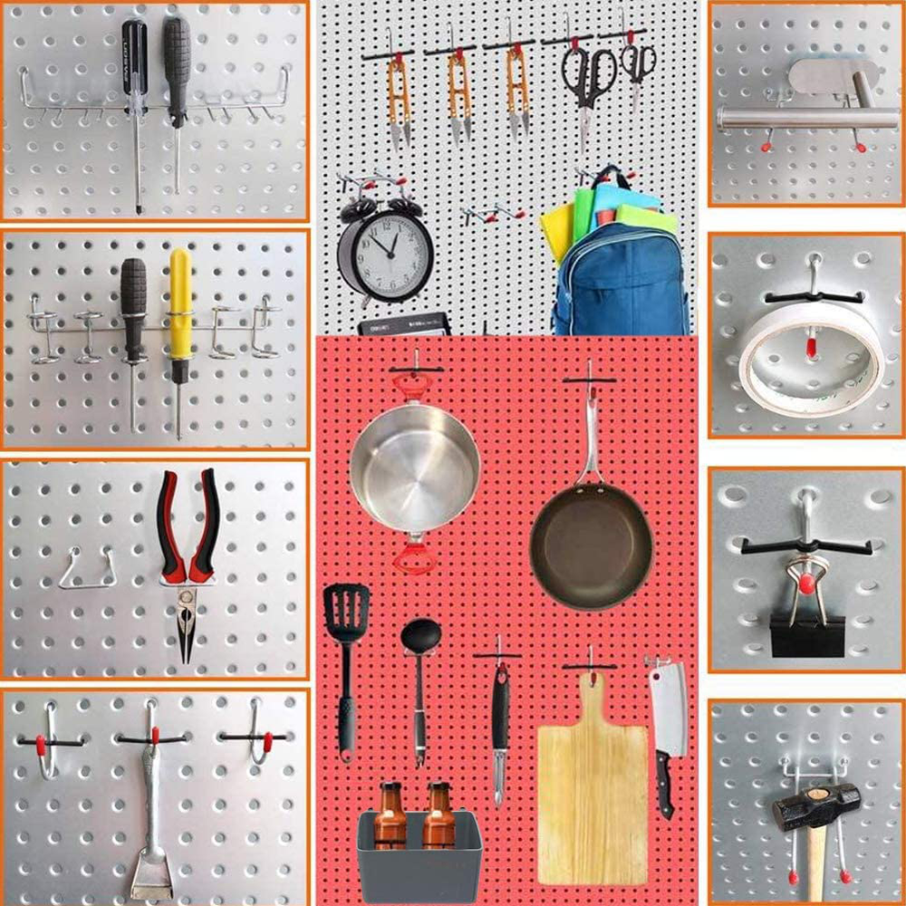 148PCS Pegboard Accessories Organizer Kit Bins Storage Set for Tools Black