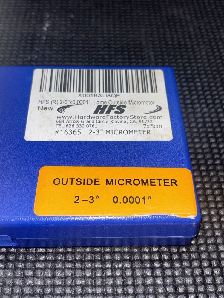 HFS Outside Micrometer 2-3" 0.0001” Measuring Range Professional
