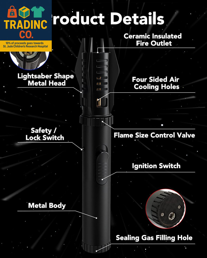 Lightsaber Torch Lighter – Butane Refillable Kitchen Torch, Adjustable Flame Tor