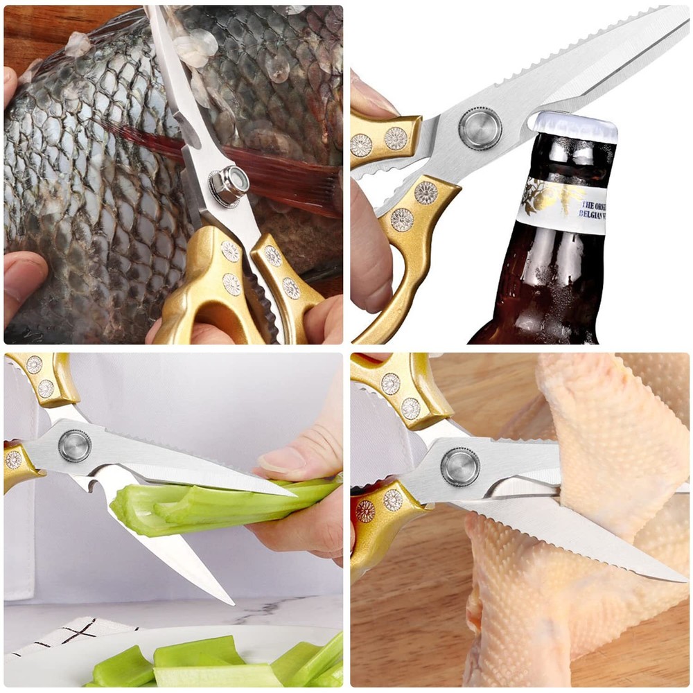 Kitchen Scissors Heavy Duty Sharp Kitchen Shears Dishwasher Safegold Kitchen Acc