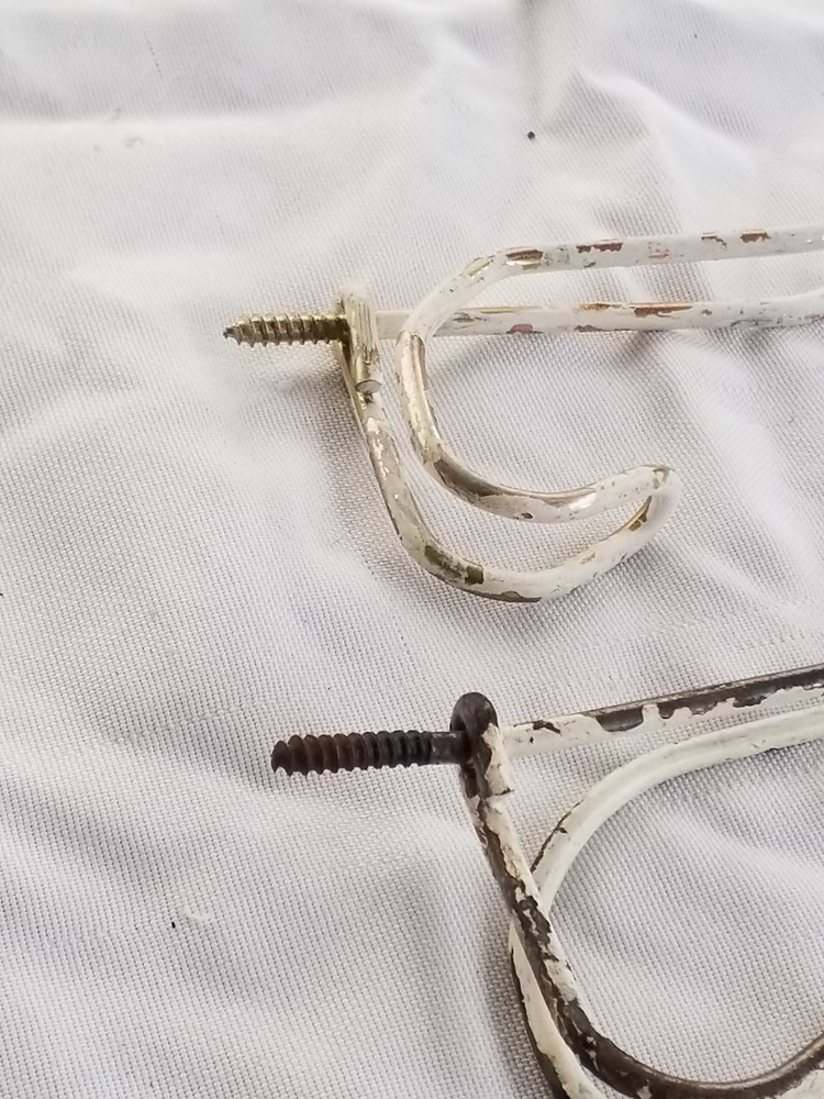 Vintage Hardware 2 Original Antique Twisted Wire Hooks Distressed Hook Rustic