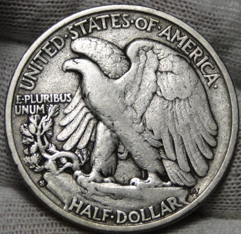 1928-S walking liberty half dollar