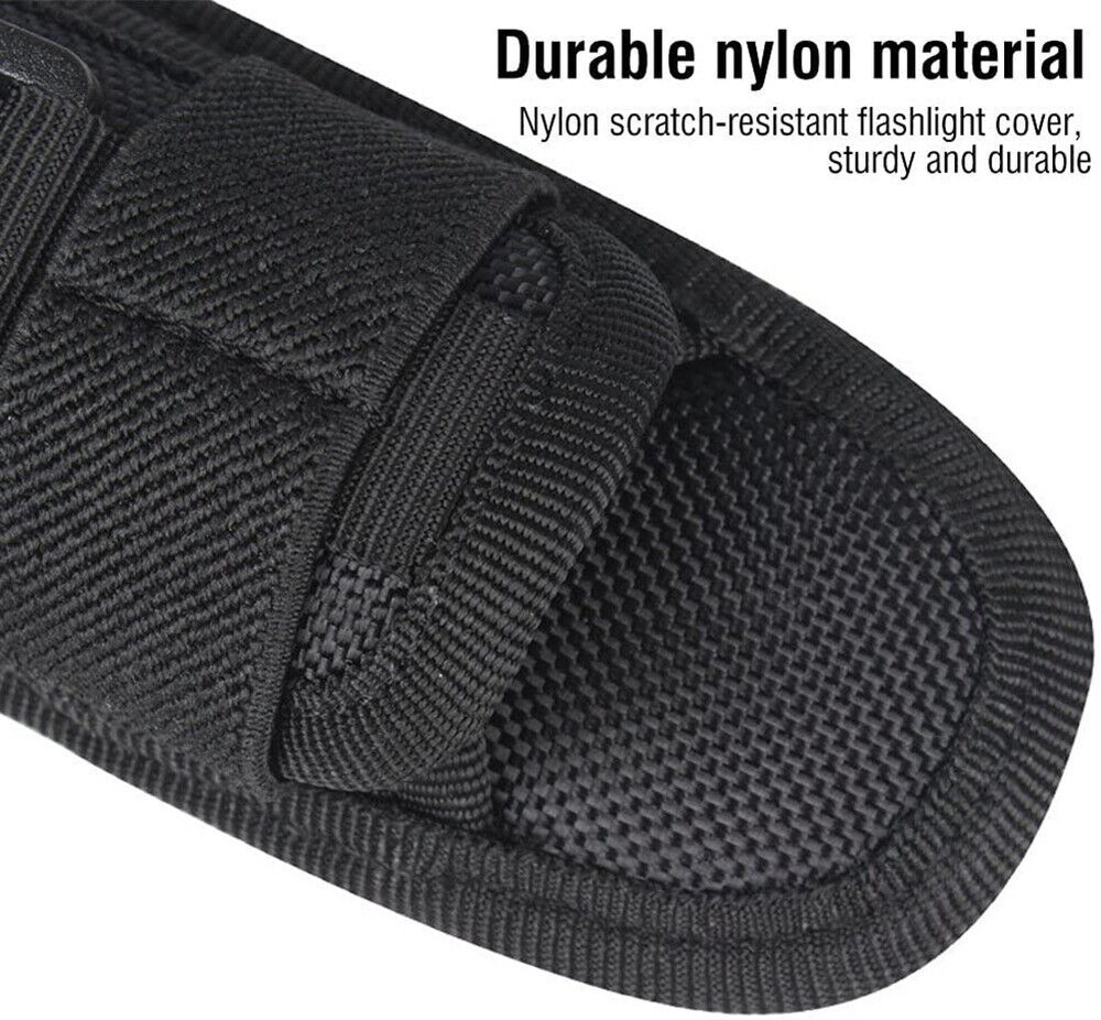 Tactical Flashlight Nylon Holster Security Duty Belt Pouch Rotatable Clip Holder