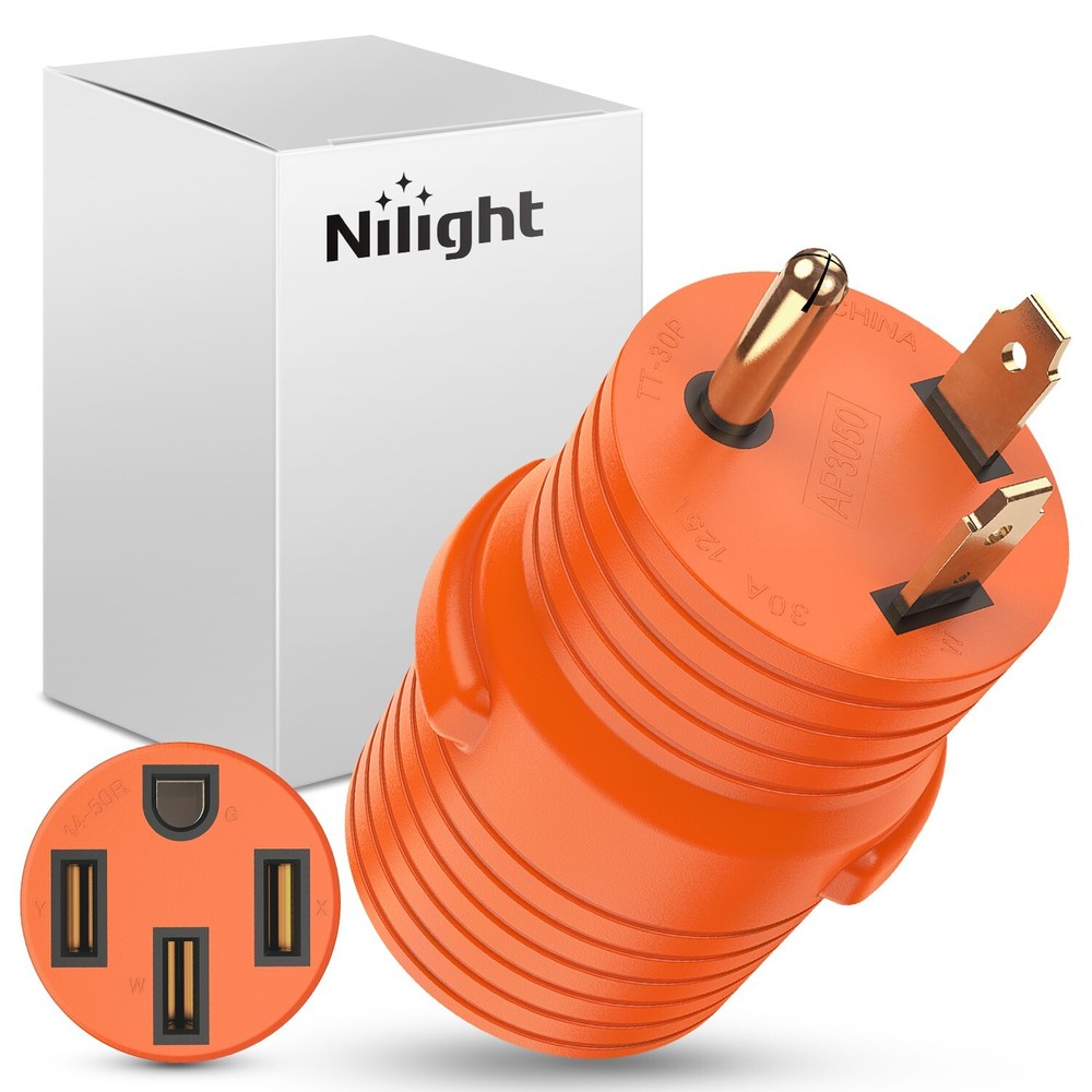 Nilight 30 Amp to 50 Amp RV Power Adapter 3 Prong 125/250 Volt
