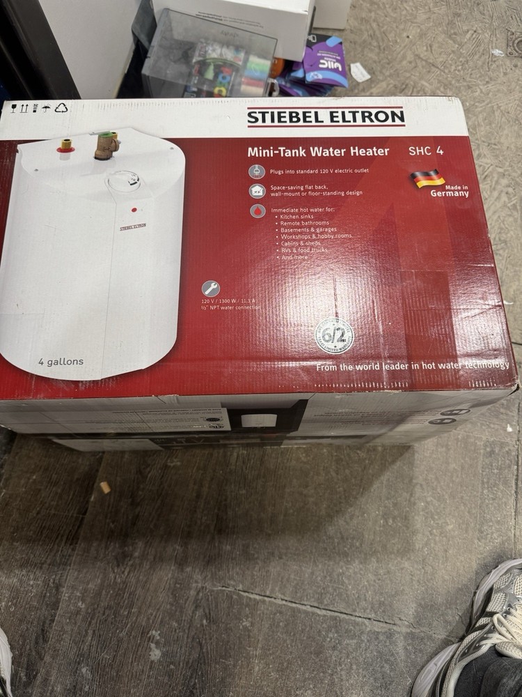 Stiebel Eltron 234046 4 gallon 1300W 120V SHC 4 Mini-Tank Water Heater New Seal