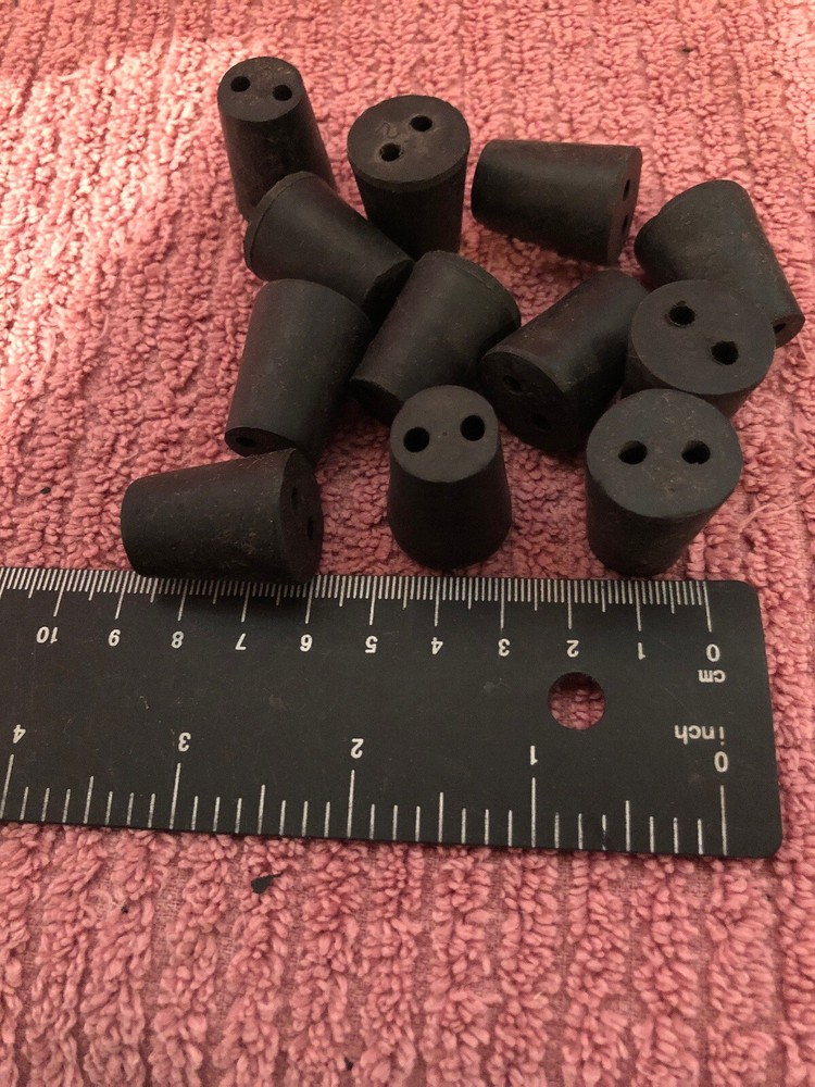 Qty12 Size 2 Rubber Stoppers 2 Hole Lab/distilling