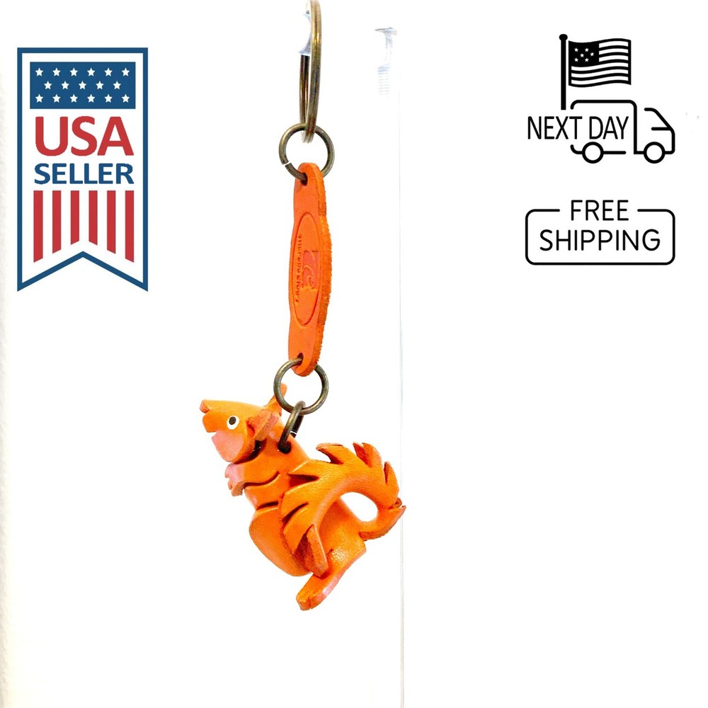 Squirrel Handmade Leather Keyring