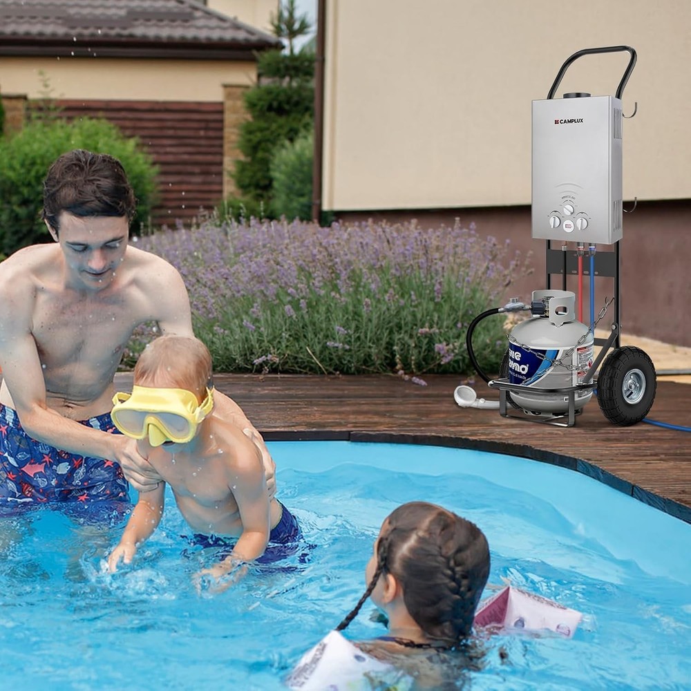 Camplux - Portable Tankless Water Heater 55,000 BTU, 2.11 GPM Propane Gas