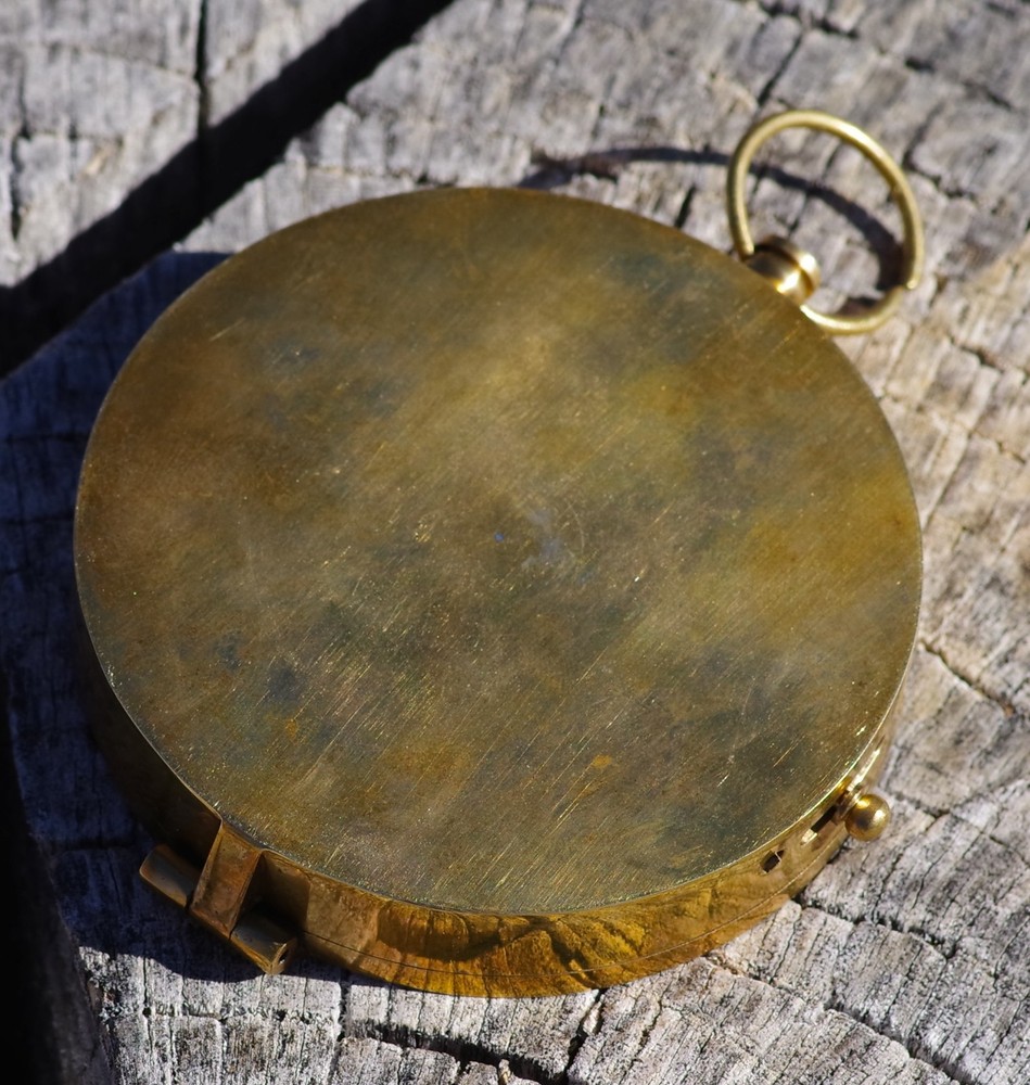 Nautical Solid Brass COMPASS In Rosewood Box