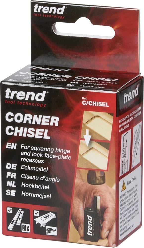 Trend Hinge Recess Squaring Corner Chisel, Quickly Square Up Rounded Small