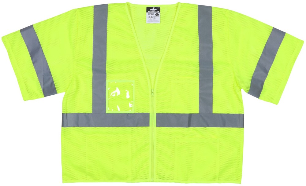 MCR Luminator Series, Class 3, Lime Safety Vest, VCL3MLZ