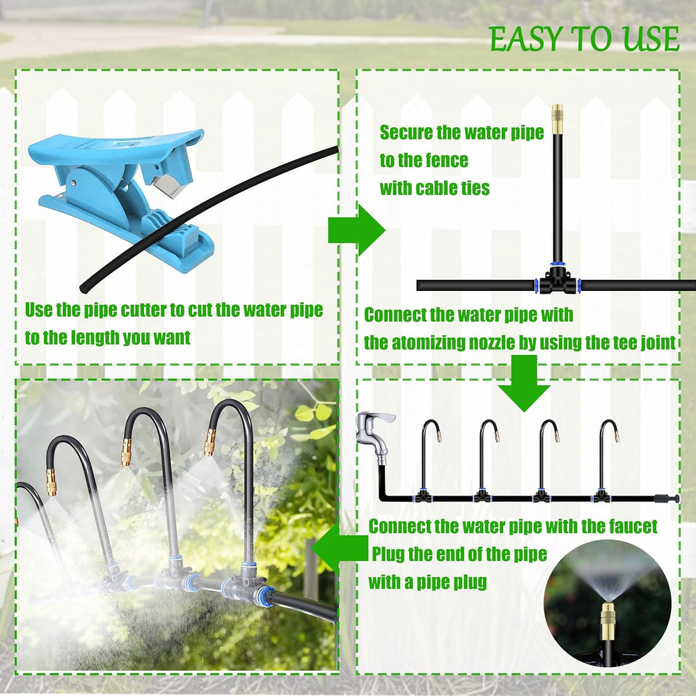 360° Curved Garden Automatic Irrigation System—50FT Drip Irrigation System for G
