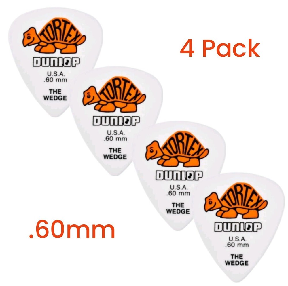 Dunlop Tortex Wedge Guitar Picks 4 Pack Orange .60mm