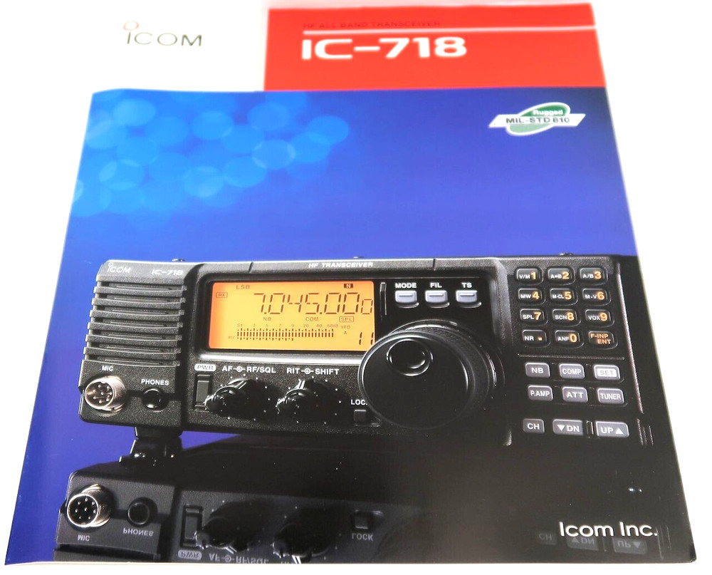 ICOM IC-718 HF TRANSCEIVER 4 PANEL ORIGINAL COLOR BROCHURE