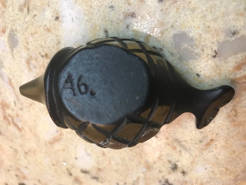 MID CENTURY WALTER BOSSE BRONZE BRASS FISH PIPE REST HOLDER
