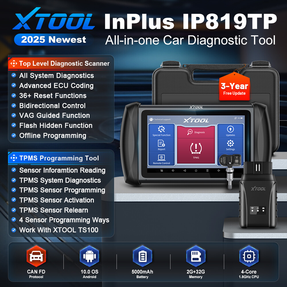 2025 XTOOL IP819TP OBD2 Scanner Full TPMS Diagnostics/Relearn/Reset/Programming