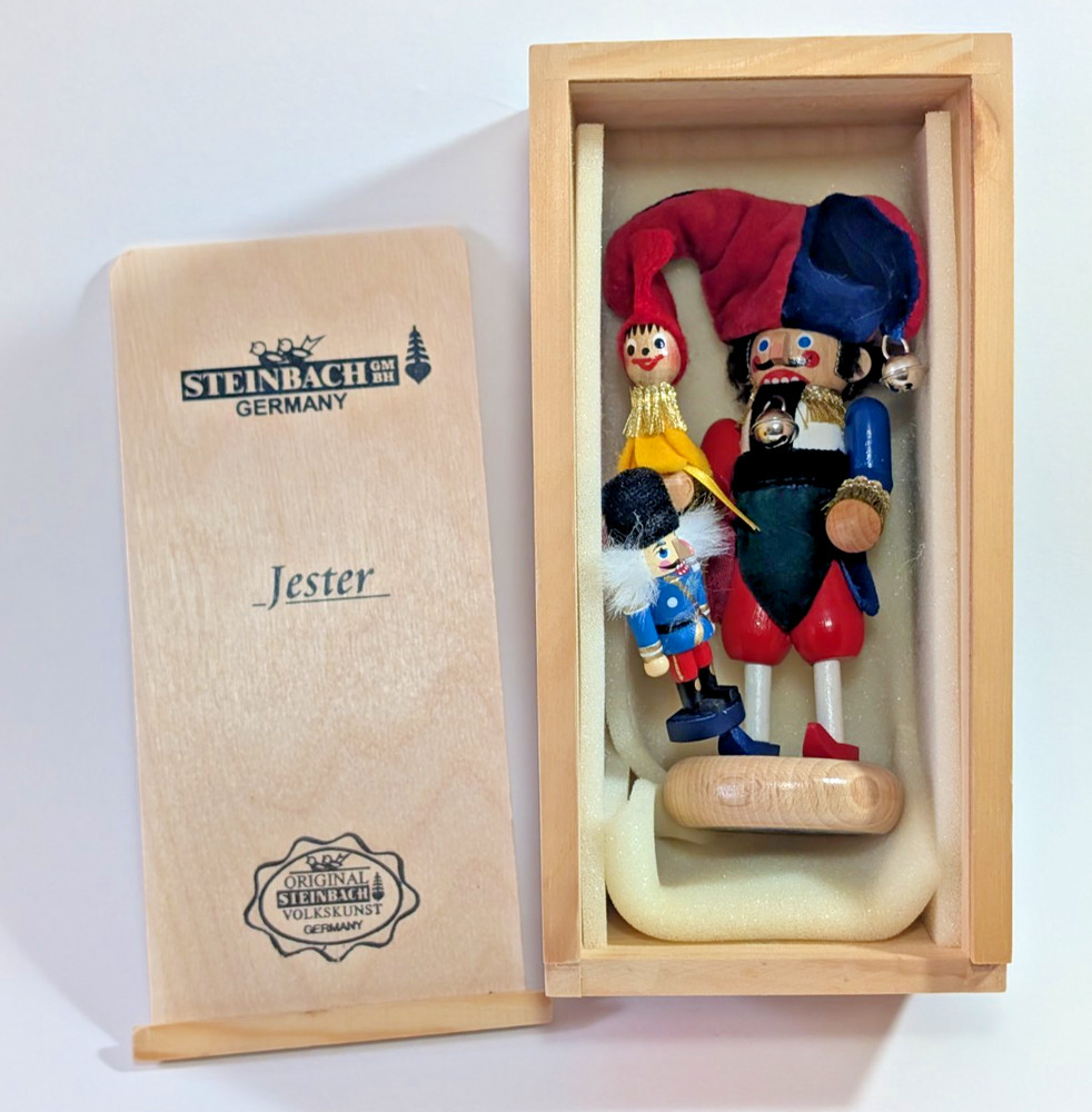 Steinbach 5" Mini Nutcracker "JESTER" w Box Germany 2874/10000 & Mini Nutcracker