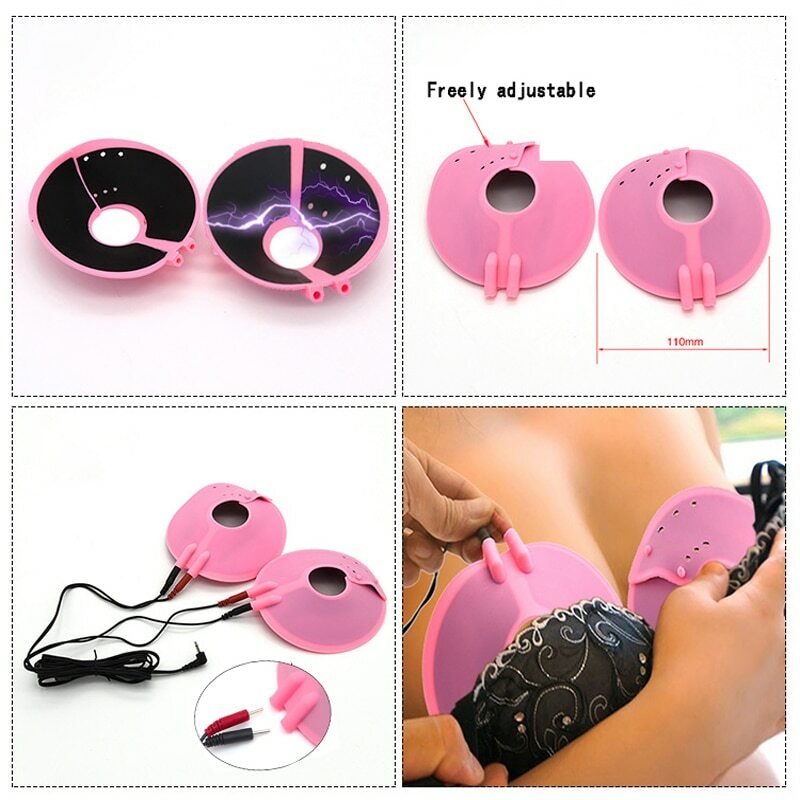 Estim Shock Nipple Paste Pads Electrical Breast Patch Pad Set