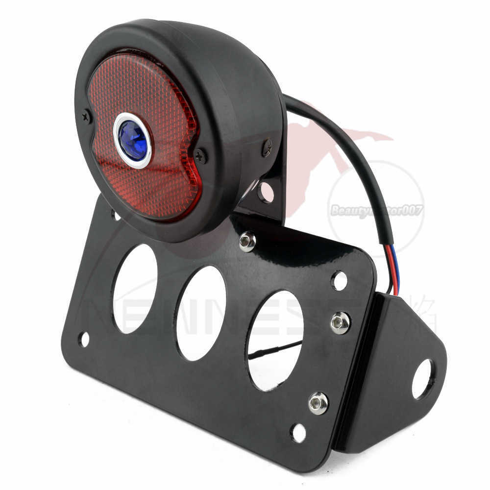 LED Side Mount License Plate Tail Light W/Bracket For Harley Motorcycle Custom