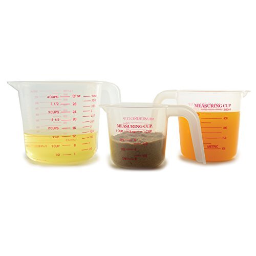 4-Cup Capacity Plastic Measuring Cup, Multicolor